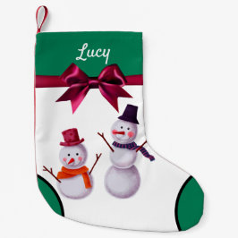 Meia De Natal Pequena Pequeno boneco de neve para o Natal