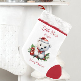 Meia De Natal Pequena Pequeno Nome Do Urso Família Correspondendo Crianç
