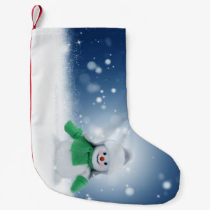 Meia De Natal Pequena Personagem adorável de boneco de neve de Natal do