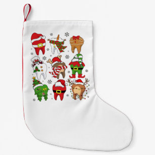 Meia De Natal Pequena Personagens Dentários de Natal Adoráveis Diversão