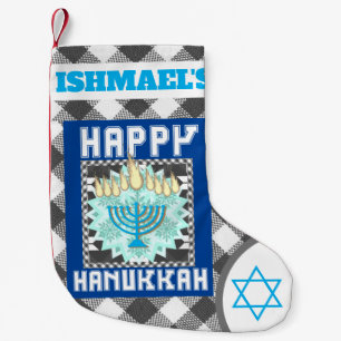 Meia De Natal Pequena Personalizado Happy Hannukah