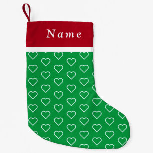 Meia De Natal Pequena Personalizado Nome Personalizado Coração de Natal