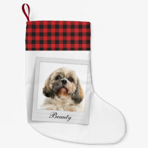 Meia De Natal Pequena Personalizado Proprietário de Pet Monograma de Fo