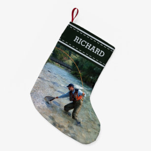 Meia De Natal Pequena Personalizar o costume do pescador