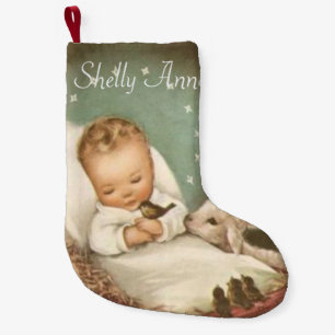 Meia De Natal Pequena Personalize o bebê Jesus
