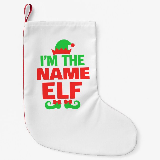 Meia De Natal Pequena Personalized Christmas Elf (Frente)