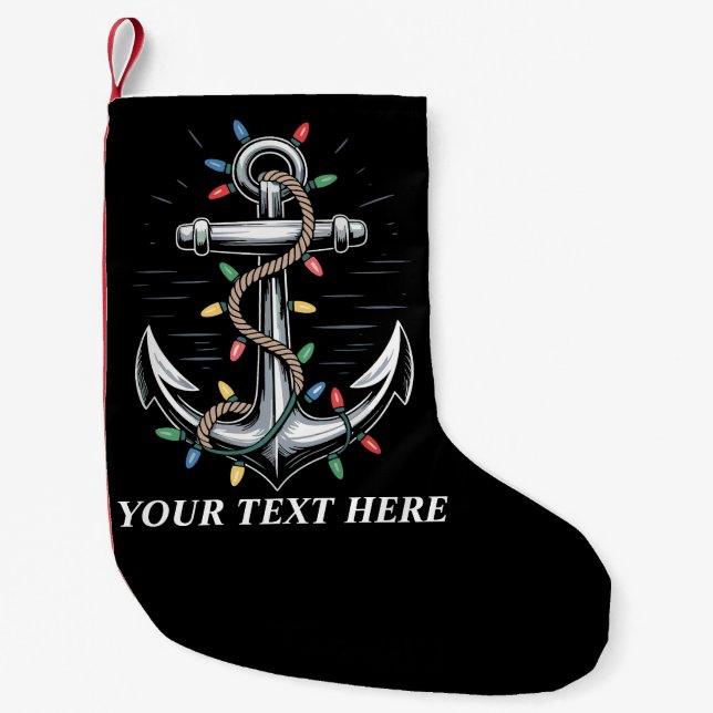 Meia De Natal Pequena Personalized Christmas Lights Boating Sailing  (Frente)