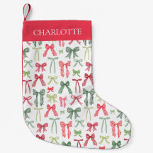 Personalized Coquette Christmas Bows Stocking