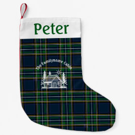 Meia De Natal Pequena Personalized Tartan Family Cabin Christmas 