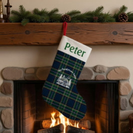Meia De Natal Pequena Personalized Tartan Family Cabin Christmas 
