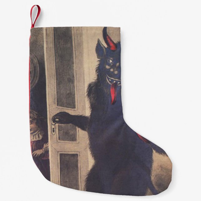 Meia De Natal Pequena Pessoas de sequestro do Krampus (Frente)