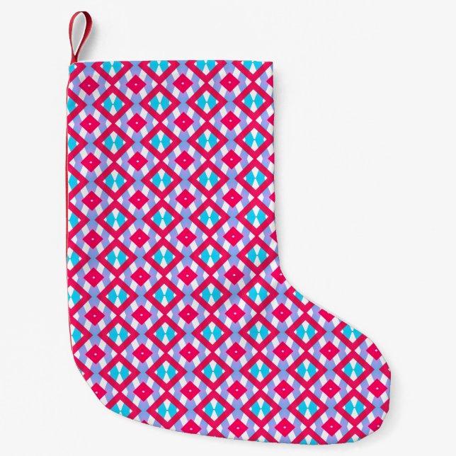 Meia De Natal Pequena Pestanejo de Natal Rosa (Frente)