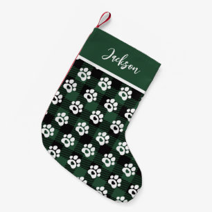 Meia De Natal Pequena Pet Dog Gingham Christmas Stocks