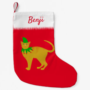 Meia De Natal Pequena Pet Personalizado de Gato de Natal Bonito