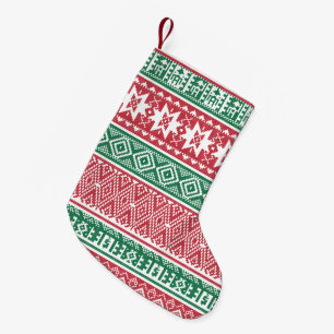 Meia De Natal Pequena Peúga branca verde vermelha do Feliz Natal do