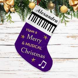 Meia De Natal Pequena Piano Keys Purple Musical Instrumento Nome Persona