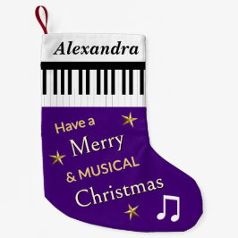 Meia De Natal Pequena Piano Keys Purple Musical Instrumento Nome Persona