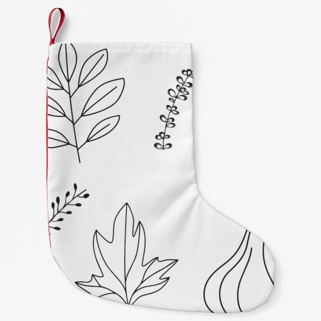 Meia De Natal Pequena Pine cone leaf branch squash (Frente)