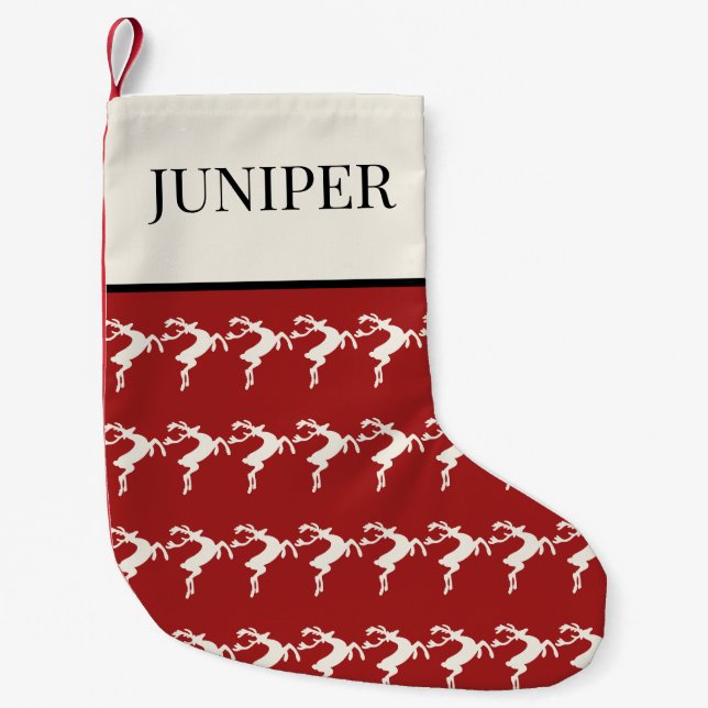 Meia De Natal Pequena Pine Needle Lane - Rustic Gallop Pattern (Frente)