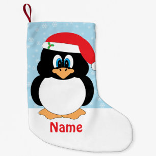 Meia De Natal Pequena Pinguim de Natal Personalizado