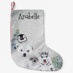 Meia De Natal Pequena Pinguim Natal do Ártico Ártico Feriado de inverno