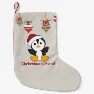 Meia De Natal Pequena Pinguim Natal Neve Animais de inverno Pinguins Sma