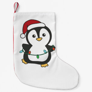 Meia De Natal Pequena Pinguins de Natal de Inverno Pinguins