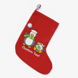 Meia De Natal Pequena Pinguins de neve de Natal