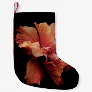 MEIA DE NATAL PEQUENA PINK FLOWER NO FUNDO PRETO