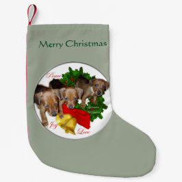 Meia De Natal Pequena Pinscher Alemão Puppies Natal