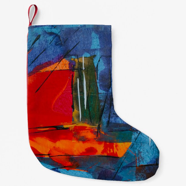 Meia De Natal Pequena pintura abstrato (Frente)