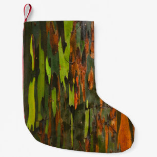 Meia De Natal Pequena Pintura abstrato verde, laranja e preta