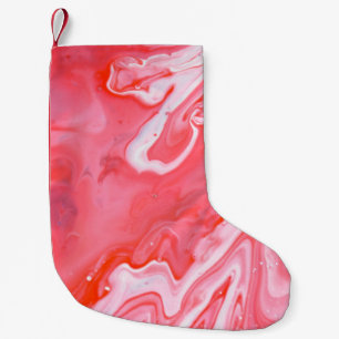Meia De Natal Pequena Pintura de abstrato vermelha e cinza