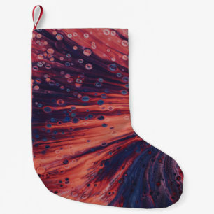 Meia De Natal Pequena Pintura de abstrato vermelho e preto
