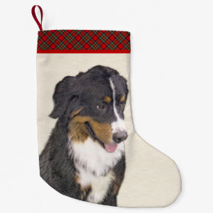 Meia De Natal Pequena Pintura de Cachorro de Montanha Bernese - Arte Ori