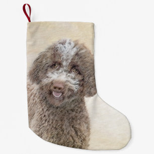 Meia De Natal Pequena Pintura de Lagotto Romagnolo - Arte de Cachorro Or