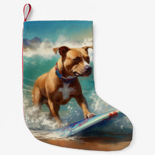 Meia De Natal Pequena Pintura de Surf na Praia do Staffordshire American