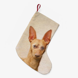 Meia De Natal Pequena Pintura do Cirneco dell’Etna - Arte Cão Origina