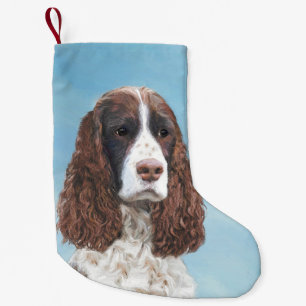Meia De Natal Pequena Pintura em inglês Springer Spaniel original
