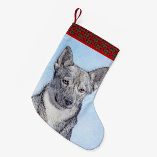 Meia De Natal Pequena Pintura em Vallhund, na Suécia - Arte Cão Origin
