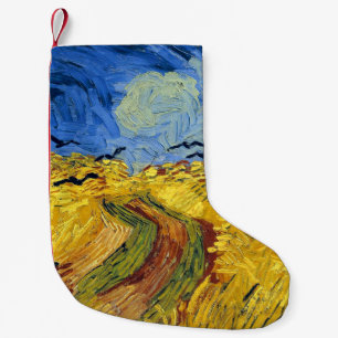 Meia De Natal Pequena Pintura impressionista Campos de Trigo de Van Gogh