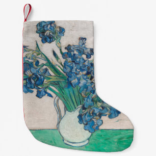Meia De Natal Pequena Pintura Impressionista Vaso de Íris de Van Gogh