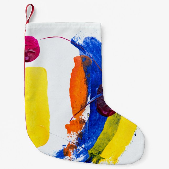 Meia De Natal Pequena Pintura multicolor (Frente)