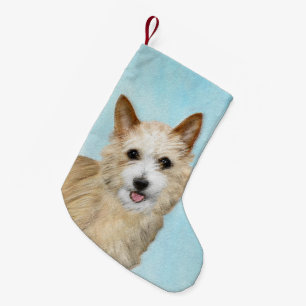 Meia De Natal Pequena Pintura Portuguesa do Podengo Pequeno - Arte Origi