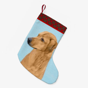 Meia De Natal Pequena Pintura Ridgeback da Rodésia - Arte Cão Original