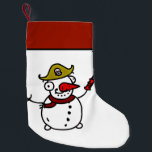 Meia De Natal Pequena pirata snowman feliz Natal<br><div class="desc">pirata snowman feliz Natal</div>