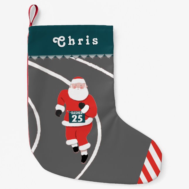 Meia De Natal Pequena Pista de corrida e atletismo (Frente)