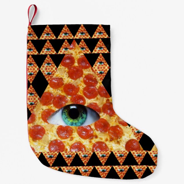 Meia De Natal Pequena Pizza de Illuminati (Frente)