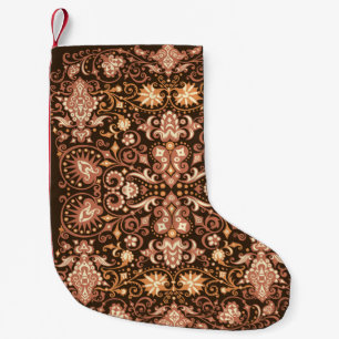 Meia De Natal Pequena Planos tropicais de vintagem sem soldadura floral