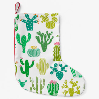 Meia De Natal Pequena Planta de cactus: vintage floral set.